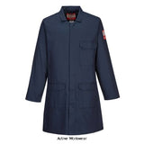 Portwest Flame Resistant Standard Coat Warehouse Coat FR -FR34 Workwear Jackets & Fleeces PortWest Active Workwear Flame resistant coat designed to be worn over flame resistant garments. Constructed with a comfortable, light weight, highly innovative flame-resistant twill fabric.