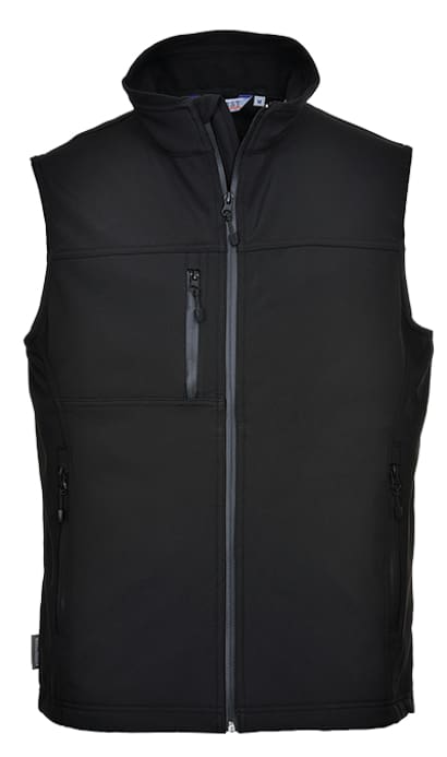 Portwest fleece lined softshell waterproof bodywarmer/gilet - tk51