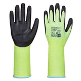 Portwest green cut resistant level d nitrile dipped grip work glove long cuff-a632