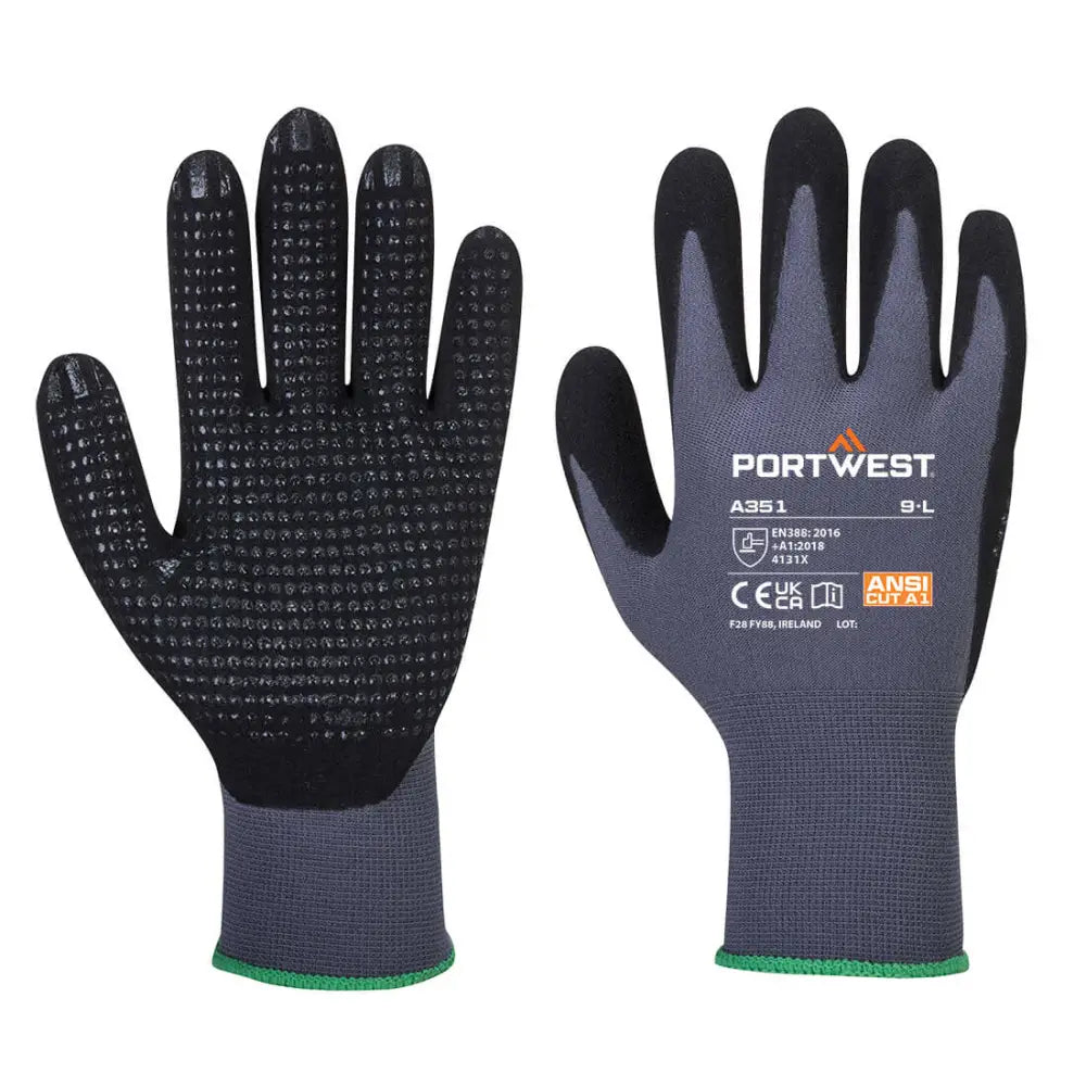 Portwest grip 15 nitrile sandy dotted glove - a351