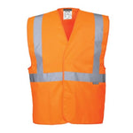 Portwest hi vis 1 band basic vest ris 3279 (pack of 10 a size/colour)- c472