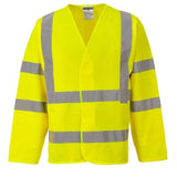 Portwest hi-vis 2 band long sleeved jerkin vest ris 3279- c473