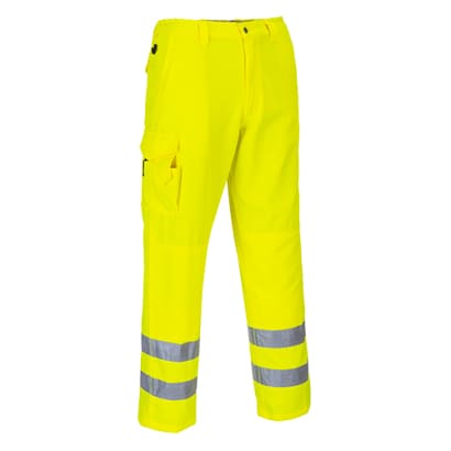 Portwest hi-vis combat work trousers with kneepad pockets - e046