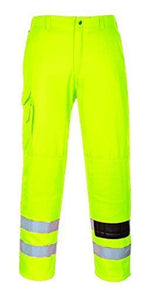 Portwest hi-vis combat work trousers with kneepad pockets - e046