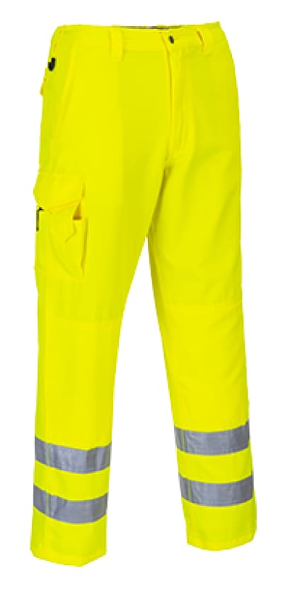 Portwest hi-vis combat work trousers with kneepad pockets - e046