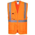 Portwest hi vis executive zipped vest with tablet pocket-c357