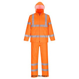 Portwest hi vis packaway rainsuit- gort rail waterproof h448 waterproofs portwest active workwear