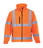 Portwest hi-vis softshell 3 layer 2 in 1 jacket/bodywarmer - s428