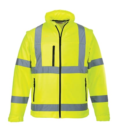 Portwest hi-vis softshell 3 layer 2 in 1 jacket/bodywarmer - s428