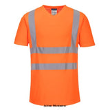 Portwest Hi Vis V-Neck Mesh Inserts Tee Shirt Hi Viz Comfort Cotton -S179 Shirts Polos & T-Shirts PortWest Active Workwear This contemporary V-neck T-shirt combines the superior quality of Cotton Comfort fabric, with side mesh gussets to generate air-flow and 4cm gap in the reflective tape for extra comfort. This garment will keep the wearer cool in high temperature working environments.