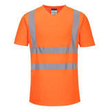 Portwest hi vis v-neck mesh inserts tee shirt viz comfort cotton -s179