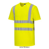 Portwest V-Neck Mesh Inserts T-Shirt-S179 Shirts Polos & T-Shirts