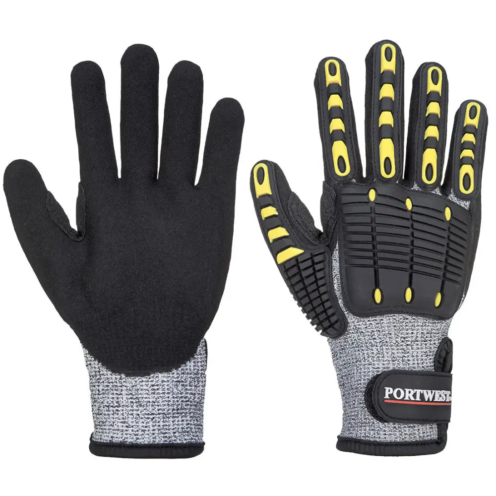 Portwest impact c13 nitrile sandy reinforced palm glove - a722