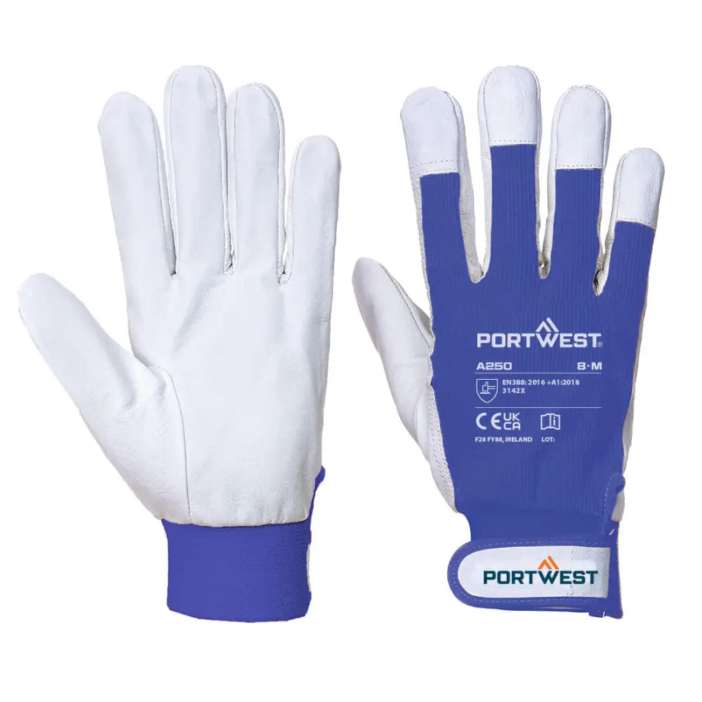 Portwest leather 110 grain palm mechanical glove - a250