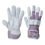 Portwest leather rigger 260 cow split palm bar glove - a210