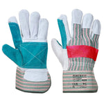 Portwest leather rigger 320 cow split reinforced palm glove - 229