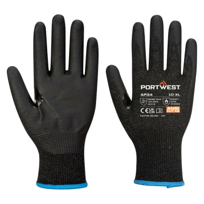 Portwest lr15 nitrile foam cut level b touchscreen glove (pk12)-ap34