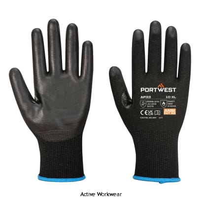 Portwest lr15 pu cut level b touchscreen glove (pk12)-ap33