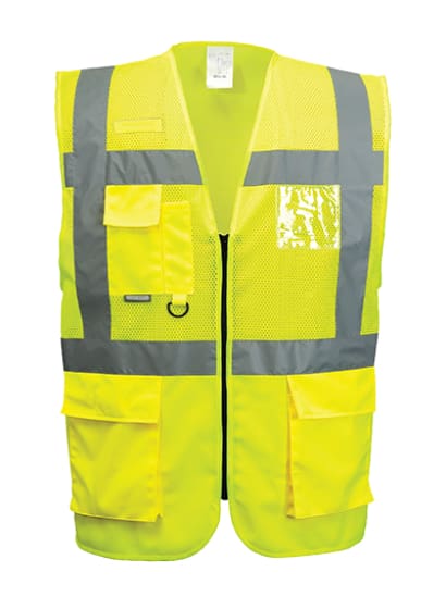 Portwest madrid hi visibility executive mesh vest ris 3279- c496