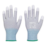 Portwest mr13 esd cut level c pu fingertip dipped work glove - 12 pack-a698