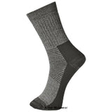 Grey Portwest Pair Thermal Socks Work sock thermal - SK11 Socks Active-Workwear Designed for all seasons cushioning throughout provides extra warmth extra impact resistance and extra comfort. Thermal Sock Ribbed leg pattern Sock height 25cm