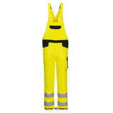 Yellow Portwest PW2 Hi-Vis Bib and Brace-PW244 Portwest Active-Workwear The PW2 Hi-Vis Bib and Brace delivers long-lasting comfort and performance. Numerous storage pockets afford excellent personal security. Precision engineered with anti-scratch and metal-free trims to give total peace of mind when working. Made from durable poly-cotton fabric and includes twin stitched seams, this bib and brace has been built to last.