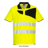Portwest pw2 hi vis polo shirt short sleeved hi viz ris 3279 -pw212 shirts polos & t-shirts portwest active workwear
