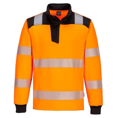 Portwest pw3 hi-vis 1/4 zip sweatshirt-pw326