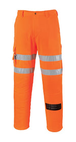 Portwest rail gort 3279 hi vis combat trousers ris kneepad pockets - rt46