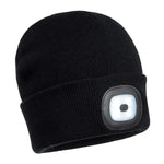 Portwest rechargeable twin led beanie for workwear and visibility
