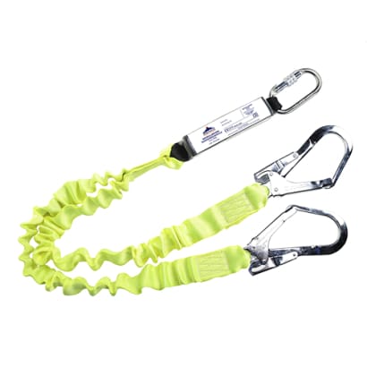 Scaffolding 100kg double lanyard elasticated with shock absorber - fp52