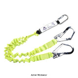 Portwest scaffolding 100kg double lanyard elasticated with shock absorber 180cm - fp52