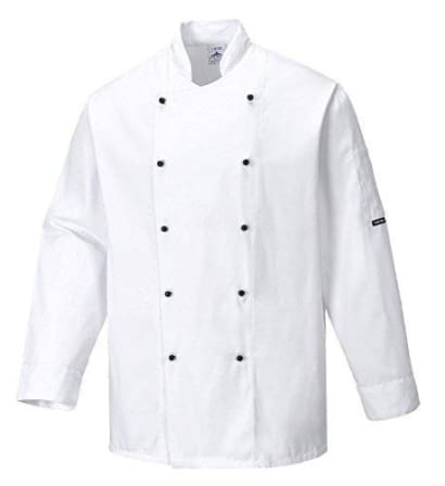 Portwest somerset mandarin collar chefs jacket c834 catering & hospitality active-workwear