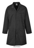 Black Portwest Standard Warehouse Coat - 2852 Workwear Jackets & Fleeces Active-Workwear This versatile basic warehouse (Arkwright jacket) coat features a concealed stud front, two lower patch pockets and a single chest pocket. Features Non shrinking to ensure that this style maintains its shape wash after wash Excellent dye retention, making the garment look newer for longer 50+ UPF rated fabric to block 98% of UV rays 3 pockets for ample storage Two lower patch pockets Chest pocket 