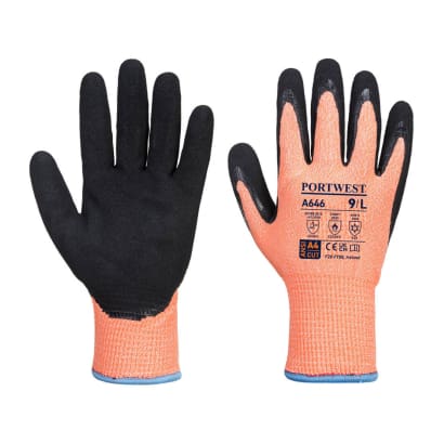 Portwest vis-tex winter hr cut resistant glove nitrile-a646