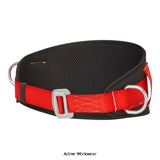 Portwest Webbing Harness Work Positioning Belt EN358- FP088 Accessories Belts Kneepads etc Active-Workwear Fully adjustable padded belt complete with two side D-rings that can also be moved to rear if needed.