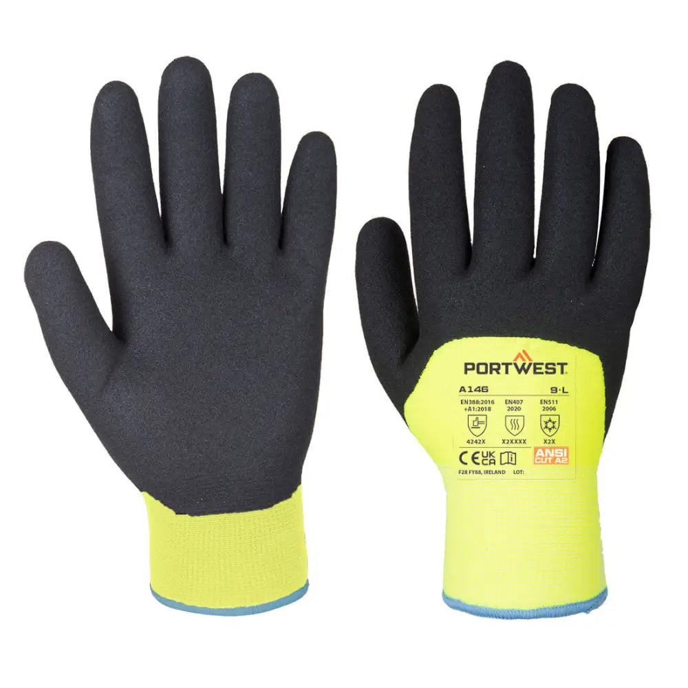 Portwestcold 15 nitrile sandy 3/4 dipped glove - a146