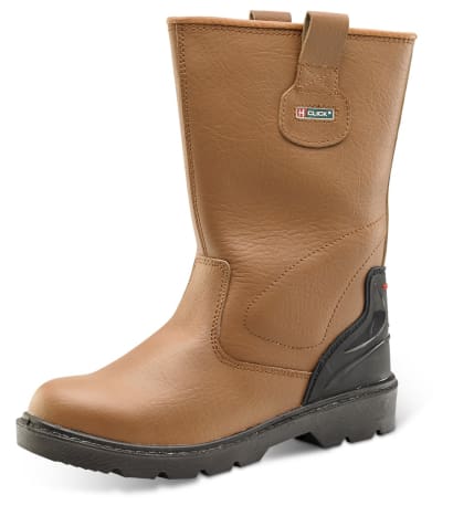 Premium leather rigger safety boot tan s1p lined - cf8