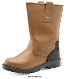 Premium leather rigger safety boot tan s1p lined - cf8