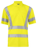 Projob 6040 high visibility hi vis polo shirt with reflective pocket - certified class 3/2