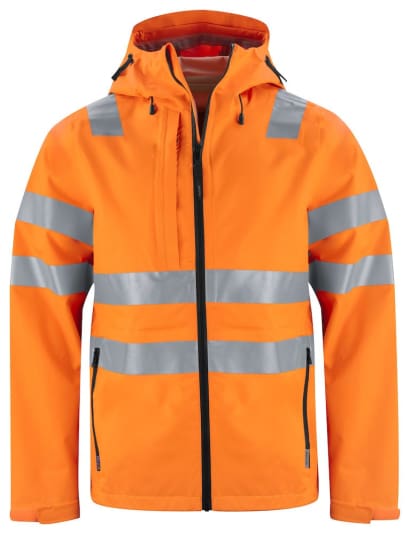 Projob 6450 high visibility waterproof rain jacket with superior ventilation