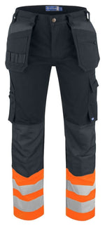 Projob high visibility cotton work trousers with holster pockets 6530