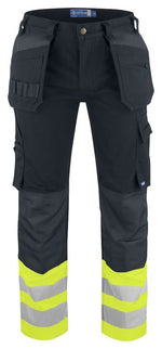 Projob high visibility cotton work trousers with holster pockets 6530