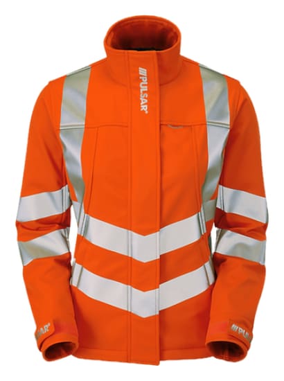 Pulsar rail ladies high vis soft shell orange jacket-pr707