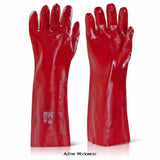 Pvc Rubber Gauntlet Liquid Proof Red 18" Pack of 40 pairs PVCNR18 Hand Protection Active-Workwear PVC Gauntlet18" (46cm) overall length Liquid proof EN388: 2003 Level 3 Abrasion Level 1 Cut Resistance Level 1 Tear Resistance Level 1 - Puncture
