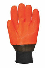 Thermal pvc weatherproof fully coated hi-vis work gloves portwest a450