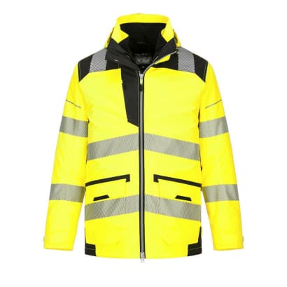 Pw3 hi-vis 5 in1 waterproof jacket bodywarmer portwest pw367