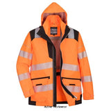 Pw3 hi-vis 5 in1 waterproof jacket bodywarmer portwest pw367