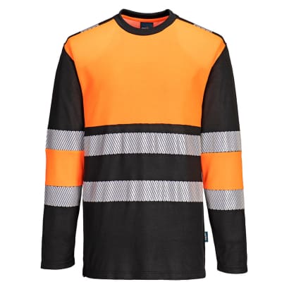 Pw3 hi vis class 1 tee shirt long sleeve viz t -pw312 portwest