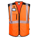 Pw3 hi vis executive vest hi viz vest zipped pw309 hi vis jackets portwest active workwear